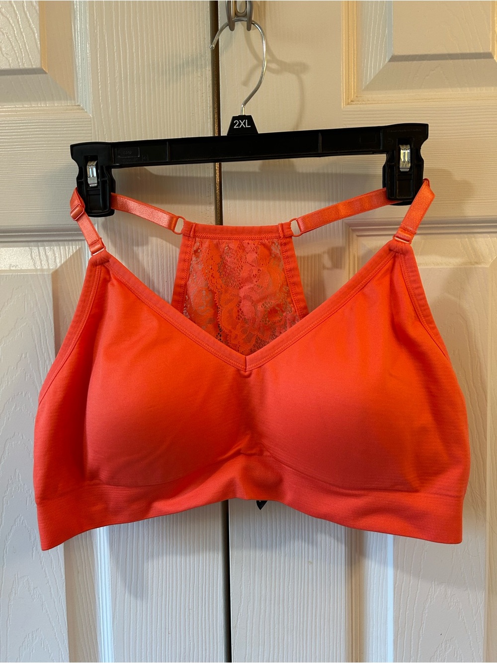 Torrid Seamless Lace-Back Wireless Bralette in Coral